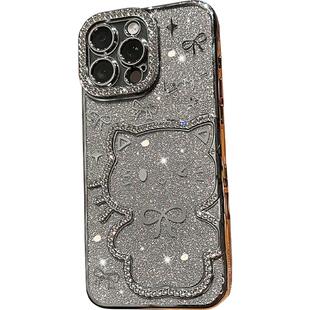 不会撞壳可爱闪粉立体猫咪适用苹果16promax手机壳iphone15pro高级感保护套13p全包防摔简约plus新款17外壳14