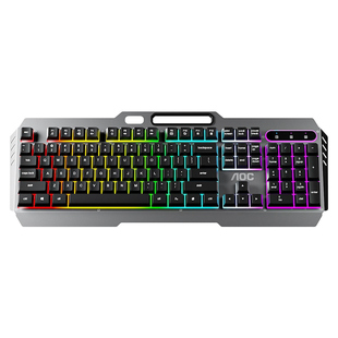 AOC KB122有线键盘机械手感炫彩发光26键无冲游戏办公键鼠套装