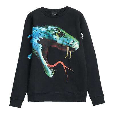 Marcelo Burlon 男士蛇头图腾印花棉质套头长袖卫衣银泰 301596