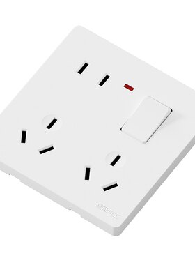 86型二开六孔插座10A双三孔16a大功率空调热水器6孔墙壁电源插座
