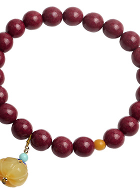 心斋堂紫金砂原创设计风蜜蜡手串