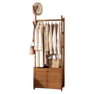 床头柜替代品带抽屉衣帽架一体靠墙衣架卧室落地置物架床头转角柜