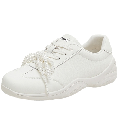 天美意厚底芭蕾银色阿甘德训鞋女休闲运动鞋2025秋季新款KG132CM5