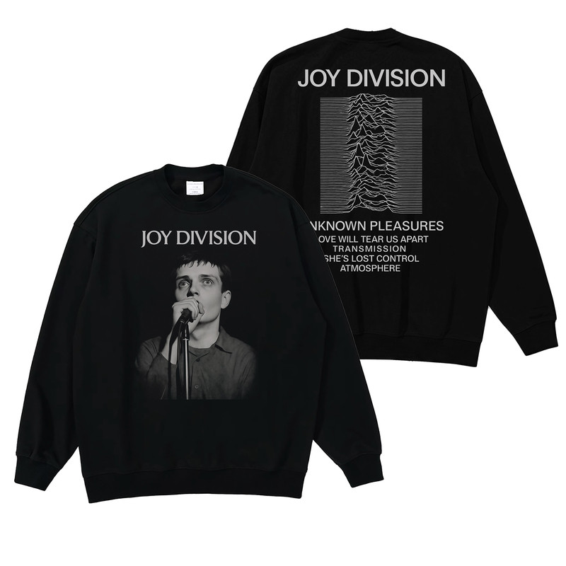 JOY DIVISION摇滚乐队数码直喷复古人像印花宽松圆领卫衣
