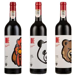 奔富一号ONE红葡萄酒雄鸡棕熊熊猫 鳄鱼潮流联名Penfolds原瓶进口