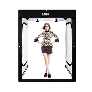 CY春影立体式200cm人像服装柜式摄影棚简易拍照灯箱证件照采集大型补光灯电商产品白底图背景静物拍摄照相