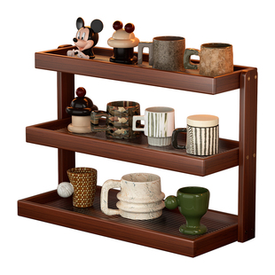 桌面杯架亚克力多层置物架餐桌台面杯架咖啡店小型转角收纳展示柜