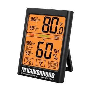 潮牌NBHD植物电子温度计植物多肉大屏触摸带背光带磁吸卧室湿度计