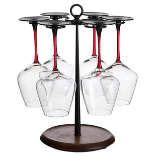 创意实木旋转红酒杯架高档高脚吊杯架子倒悬简约酒柜家用摆件展示