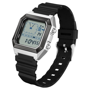 三达新品腕表创意模拟指针方形防水电子表夜光多功能分倒计时手表