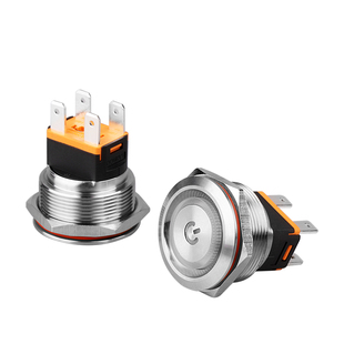 蓝波22mm金属按钮开关带灯防水自锁复位15A大电流启动改装不锈钢