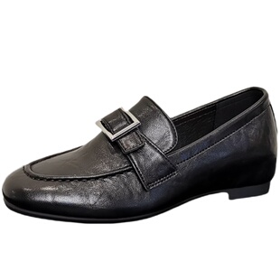 乐福鞋女2026春季新款复古英伦风皮带扣小皮鞋百搭通勤一脚蹬单鞋