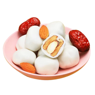 玫瑰花巴旦木夹心奶枣新疆无核红枣官方旗舰店独立包装年货小零食