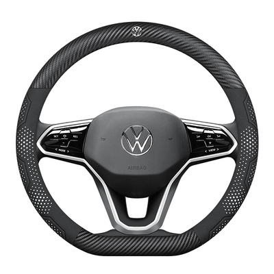 大众途观L翻毛皮碳纤方向盘套