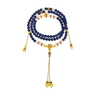 周大生腕美吉祥布达拉系列黄金青金石手串六字真言足金金刚杵手链