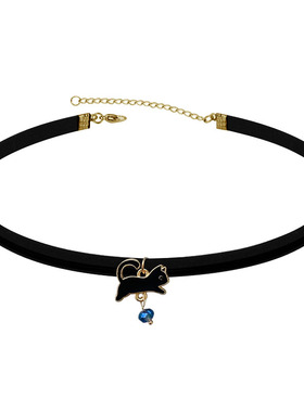 HAPPY原创合金小黑猫颈链
