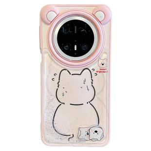 拓岚 适用华为mate70pro+手机壳解压流沙滑块新款mate60pro卡通可爱西高地狗狗背影立体耳朵pura70pro挂绳女