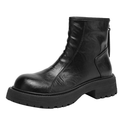 英伦风厚底马丁靴女款黑色骑士靴