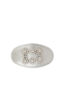 【24期免息】Roger Vivier/RV配饰Efflorescence皮革饰扣发卡