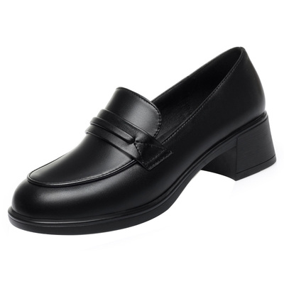 粗跟乐福鞋韩版软底舒适百搭