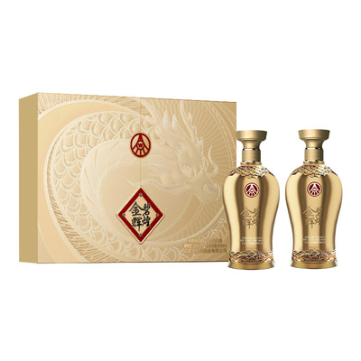 五粮液股份公司出品金碧辉煌龙行大运 52度500ml*2瓶礼盒1469