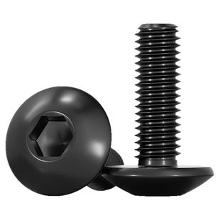 黑色304不锈钢大伞头内六角螺丝 大扁头螺钉蘑菇头圆头螺栓M2-M8