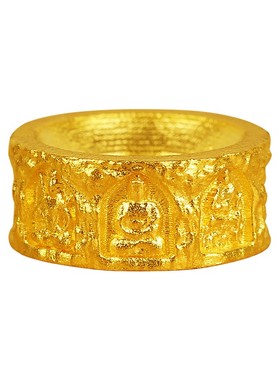 黄金古法实心八大守护佛隔珠足金999文玩长手链手串隔片配件男女