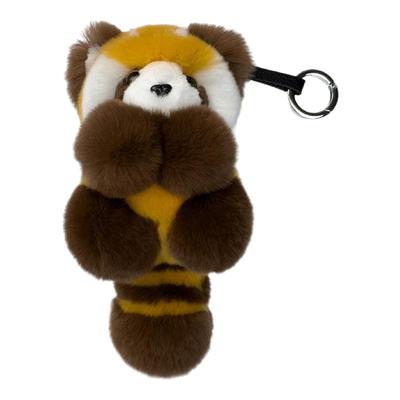 真獭兔毛可爱小熊猫毛绒公仔挂件