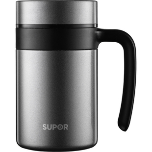 苏泊尔桌面保温杯把手男士款高端大容量办公室水杯茶水分离泡茶杯