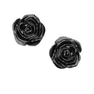 A牌欧美朋克时尚百搭黑玫瑰简约日韩版耳钉 Alchemy Gothic E339