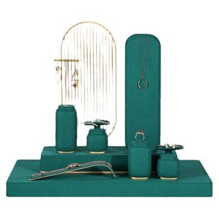 宝石绿珠宝橱窗首饰展示架项链戒指手镯收纳高级饰品陈列道具柜台