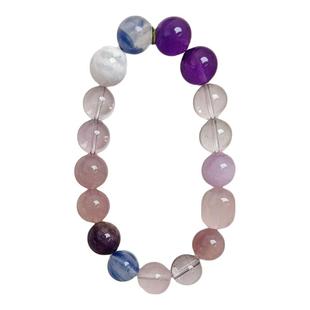 原创天然多宝紫水晶手链女紫马粉蓝晶雪花幽灵手串送闺蜜饰品礼物