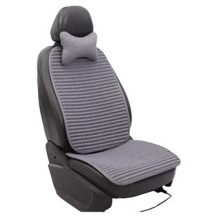 汽车亚麻坐垫冬季棉垫带靠背毛绒透气单片三件套座垫货车小车通用