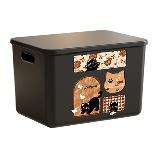 收纳箱中古风家用加厚客厅杂物零食玩具整理宿舍带盖大容量储物箱