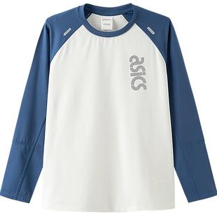 ASICS/亚瑟士童装25年秋季弹力飓风秒干衣吸湿速干拼色长袖T恤