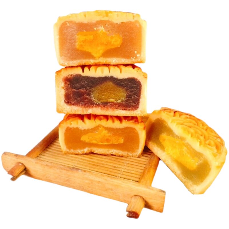 中秋月饼广式小蛋黄莲蓉绿豆沙