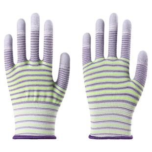 PU涂胶尼龙涂指涂掌手套劳保耐磨工作防滑防尘防静电干活薄款透气