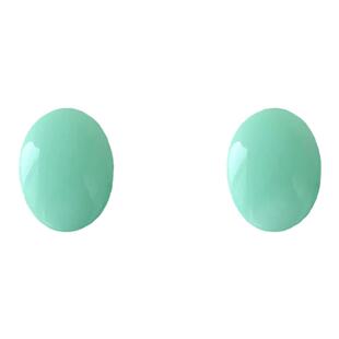 薄荷绿椭圆形蚊香盘耳夹女气质简约小清新无耳洞耳环独特几何耳饰