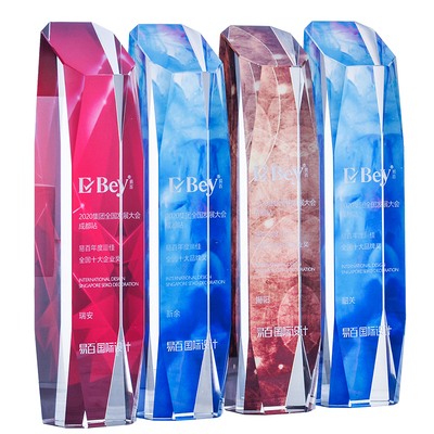水晶彩印奖杯创意定制公司年会
