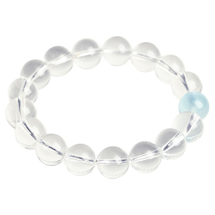 全净体白水晶手串女露丝同款海蓝宝红玛瑙小众精致珠子串珠手链