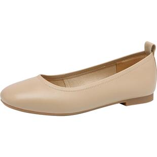 沙驰女鞋浅口百搭通勤鞋女2026年春夏新款平底单鞋简约舒适奶奶鞋