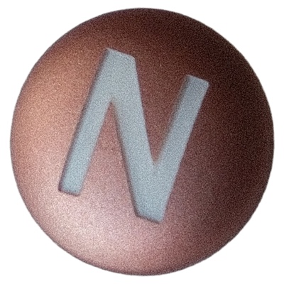 玫瑰粉棕色大写英文字母T纽扣