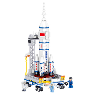 长征二号2f火箭模型男孩6到12岁仿真7摆件儿童10积木益智拼装玩具