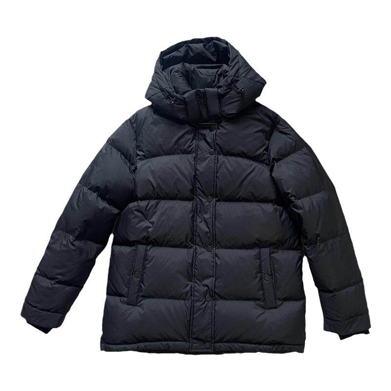 高端90白鹅绒蓬松保暖短款羽绒服女加厚中长款连帽外套23冬