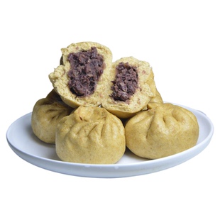 全麦豆沙包子山东手工馒头红豆馅杂粮早餐半成品速食糖友代餐主食