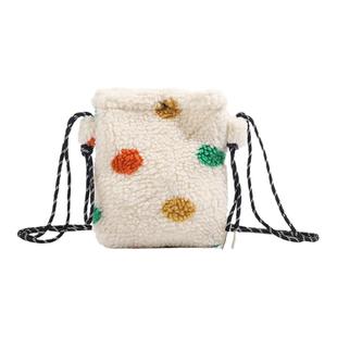 ITSOUME彩色波点手机包2025新款秋冬季可爱小包包女羊羔毛斜挎包