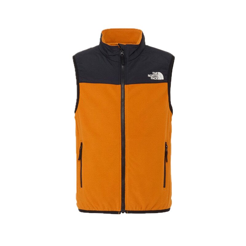 日本北面 the north face 2025冬儿童抓绒保暖内胆拼色马甲外套