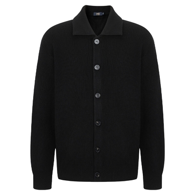 Cavalli Class卡沃利男装秋冬新款休闲羊毛混纺翻领开衫羊毛衫