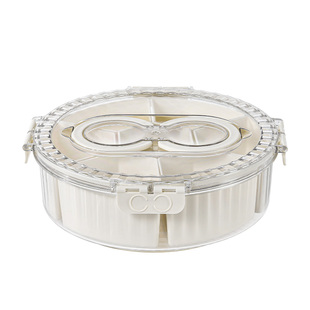 果盘干果盒密封可旋转零食托盘过新年糖果收纳盒花生瓜子坚果糖盒