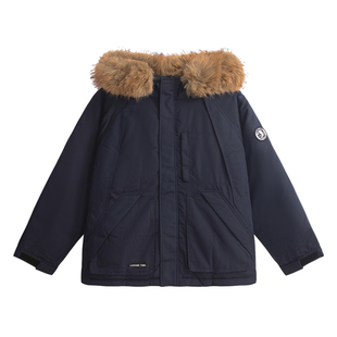 UNIFREE藏青色短款棉服冬季基础穿搭美式复古宽松情侣冬季面包服